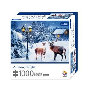 1000 Pieces Of Paper Puzzle - A Snowy Night, Christmas Piece Jigsaw Puzzle